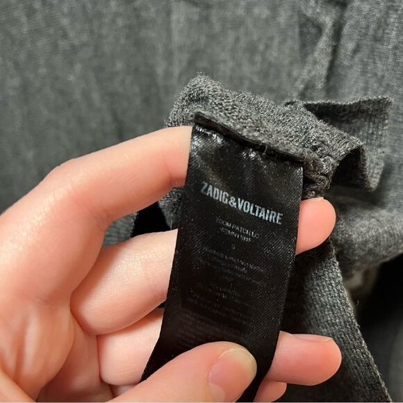 Zadig & Voltaire Women’s Grey Metallic Star Elbows Sweater - Picture 7 of 7